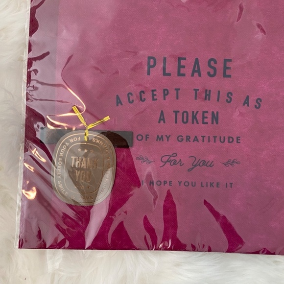 Amifa Drawstring Gift Wrapping Bag. Thank You Print. Red Multi. 1 Piece - Picture 4 of 8